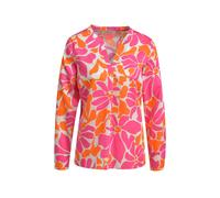 Langarmbluse SMITH & SOUL, Damen, Gr. XS, bunt (hot orange print), Web, Obermaterial: 100% Baumwolle, gemustert, regular fit normal, V-Ausschnitt, 1-Knopf-Manschette mit Schlitz, Blusen, mit Allover-P