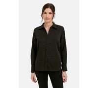 Langarmbluse SMITH & SOUL, Damen, Gr. XS, schwarz, Web, Material: 70% Baumwolle, 27% Polyester, 3% Elasthan, unifarben, relaxed fit normal, hoch geschlossener Ausschnitt, Ärmel mit Ärmelschlitz 1-Knop