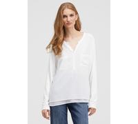 Langarmbluse SMITH & SOUL, Damen, Gr. XS, weiß (sanftes weiß), Web, Material Vorderteil: 100% Polyester, Material Rücken & Ärmel: 96% Viskose, 4% Elasthan, unifarben, slim fit normal, Rundhals, einges