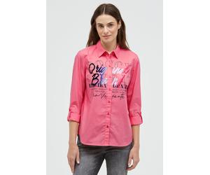 Langarmbluse SOCCX, Damen, Gr. L, apricot sunset, Popeline, Material: 100% Baumwolle, bedruckt, regular fit normal, hoch geschlossener Ausschnitt, Ärmel mit Ärmelschlitz, Blusen, im Turn-Up-Look (9189