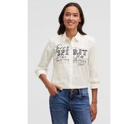 Langarmbluse SOCCX, Damen, Gr. M, weiß, Material: 100% Baumwolle, bedruckt, bestickt, regular fit normal, hoch geschlossener Ausschnitt, Ärmel mit Ärmelschlitz, Blusen (58424452-M) weiß