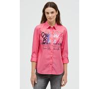 Langarmbluse SOCCX, Damen, Gr. XL, apricot sunset, Popeline, Material: 100% Baumwolle, bedruckt, regular fit normal, hoch geschlossener Ausschnitt, Ärmel mit Ärmelschlitz, Blusen, im Turn-Up-Look (918