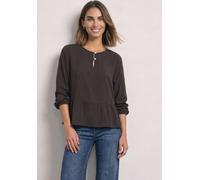Langarmbluse STREET ONE, Damen, Gr. 34, braun (schwarz coffee), Stoff, 100% Viskose, unifarben, regular fit normal, Rundhals, Bündchen, Blusen, im Tunika-Style (33463823-34) schwarz coffee