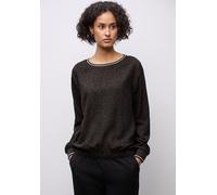 Street One Damen 3412326 Leo Bluse mit Tapedetails, Darkest Brown, 34