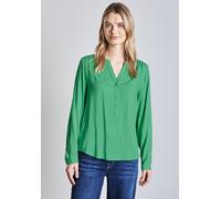 Langarmbluse STREET ONE, Damen, Gr. 34, grün (tendril grün), Stoff, 100% Viskose, unifarben, normal normal, Rundhals, Bündchen, Blusen, aus softer Viskose (81107021-34) tendril grün