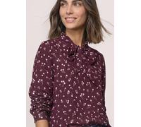 Langarmbluse STREET ONE, Damen, Gr. 34, lila (rustic rouge), Stoff, 100% Viskose, geblümt, klassisch normal, Rundhals, Bündchen, Blusen, mit Schleifendetail (60636564-34) rustic rouge