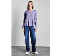 Langarmbluse STREET ONE, Damen, Gr. 34, lila (viola lila), Stoff, 100% Viskose, unifarben, normal normal, Rundhals, Bündchen, Blusen, aus softer Viskose (22065310-34) viola lila