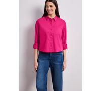 Street One Langarmbluse Twill 100% Baumwolle V-Ausschnitt normaler Schnitt Magenta Dream Gr. 34