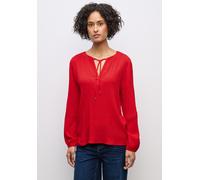 Langarmbluse STREET ONE, Damen, Gr. 34, racing rot, Stoff, 60% Viskose, 39% Polyester, 1% Elasthan, unifarben, normal normal, Rundhals, elastischer Bund, Blusen, in Unifarbe (38103323-34) racing rot