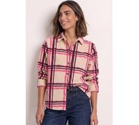 Langarmbluse STREET ONE, Damen, Gr. 34, rosa (rustic rouge), Web, 100% Baumwolle, kariert, regular fit normal, V-Ausschnitt, Umschlagbund, Blusen, mit Knopfleiste (95373559-34) rustic rouge