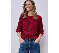 Langarmbluse STREET ONE, Damen, Gr. 34, rot (salsa rot), Stoff, 100% Viskose, gemustert, normal normal, Rundhals, Bündchen, Blusen, aus softer Viskose (74471608-34) salsa rot