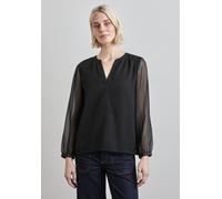 STREET ONE Damen A345209 Chiffon-Bluse,Schwarz, 34
