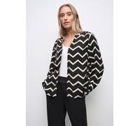 Langarmbluse STREET ONE, Damen, Gr. 34, schwarz, Stoff, 100% Viskose, gemustert, klassisch normal, Bündchen, Blusen, mit Zick Zack Muster (56767606-34) schwarz