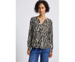 Langarmbluse STREET ONE, Damen, Gr. 34, schwarz, Stoff, 100% Viskose, sehr weit normal, Rundhals, Bündchen, Blusen, aus softer Viskose (65547955-34) schwarz