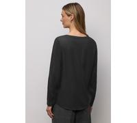 Langarmbluse STREET ONE, Damen, Gr. 34, schwarz, Stoff, 100% Viskose, unifarben, normal normal, Rundhals, Bündchen, Blusen (26992632-34) schwarz