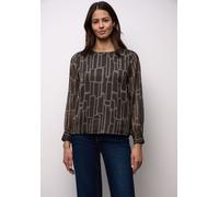 Street One Frauen Gemusterte Chiffon Bluse in Braun, Gr: 34