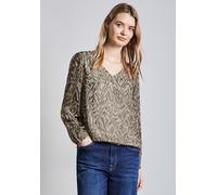 Street One - Chiffon-Bluse mit Raffung honey sand - Gr. - 36