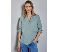 Langarmbluse STREET ONE, Damen, Gr. 36, grün (seafoam grün), Web, 79% Baumwolle, 19% Nylon, 2% Elasthan, gestreift, klassisch normal, V-Ausschnitt, Bündchen, Blusen, aus Baumwolle mit Stretchanteil (3