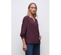 Langarmbluse STREET ONE, Damen, Gr. 36, jazz berry, Stoff, 100% Viskose, unifarben, klassisch normal, V-Ausschnitt, Bündchen, Blusen, im Tunika-Style (26477160-36) jazz berry