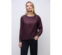 Langarmbluse STREET ONE, Damen, Gr. 36, jazz berry, Stoff, 100% Viskose, unifarben, normal normal, U-Boot-Ausschnitt, Rippbündchen, Blusen, mit Elastiksaum (83218656-36) jazz berry