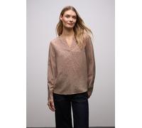 Langarmbluse STREET ONE, Damen, Gr. 36, light apricot, Stoff, 100% Viskose, animal-print, normal normal, Rundhals, Bündchen, Blusen, mit Leoprint (34936647-36) light apricot