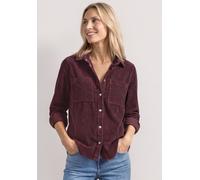 Langarmbluse STREET ONE, Damen, Gr. 36, lila (rustic rouge), Web, 100% Baumwolle, unifarben, normal normal, V-Ausschnitt, abgesteppt, Blusen, aus reiner Baumwolle (69625735-36) rustic rouge