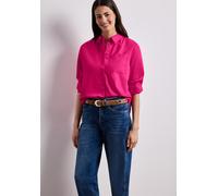 Langarmbluse STREET ONE, Damen, Gr. 36, magenta dream, Web, 100% Baumwolle, unifarben, regular fit normal, V-Ausschnitt, Umschlagbund, Blusen, aus reiner Baumwolle (99370863-36) magenta dream