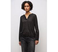 Langarmbluse STREET ONE, Damen, Gr. 36, schwarzest braun, Stoff, 100% Viskose, animal-print, normal normal, V-Ausschnitt, elastischer Bund, Blusen, mit Elastiksaum (98141017-36) schwarzest braun