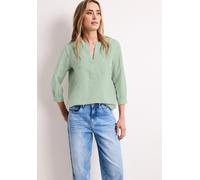 Langarmbluse STREET ONE, Damen, Gr. 36, soft jade grün, Web, 60% Leinen, 40% Baumwolle, unifarben, normal normal, Rundhals, Bündchen, Blusen, mit Leinenanteil (38597643-36) soft jade grün