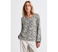 Street One - V-Neck Bluse mit Tape beige - Gr. - 38