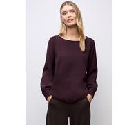 Langarmbluse STREET ONE, Damen, Gr. 38, lila (jazz berry), Stoff, 84% Viskose, 16% Polyamid, unifarben, klassisch normal, Rundhals, Bündchen, Blusen, mit Smok-Details (89304142-38) jazz berry
