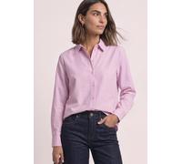 Langarmbluse STREET ONE, Damen, Gr. 38, rosa (vintage blush), Web, 100% Baumwolle, unifarben, klassisch normal, V-Ausschnitt, Bündchen, Blusen, aus reiner Baumwolle (68636937-38) vintage blush