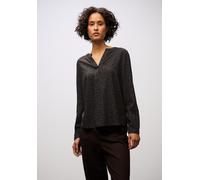 Langarmbluse STREET ONE, Damen, Gr. 38, schwarzest braun, Stoff, 100% Viskose, unifarben, normal normal, Rundhals, Bündchen, Blusen, im Tunika-Style (10365911-38) schwarzest braun