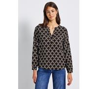 Langarmbluse STREET ONE, Damen, Gr. 40, beige (sanded beige), Stoff, 100% Viskose, gemustert, normal normal, Rundhals, Bündchen, Blusen, aus softer Viskose (12662349-40) sanded beige