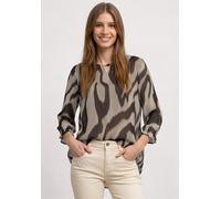 Street One Frauen 3/4-Arm Bluse mit Rundhals aus Chiffon in Braun, Gr: 40