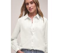 Street One Frauen Langarm Bluse mit Crochetdetails in Weiß, Gr: 40