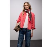 Langarmbluse STREET ONE, Damen, Gr. 40, striking coral, Web, Obermaterial: 100% Baumwolle, unifarben, lässig geschnitten hüftlang, Rundhals, 1-Knopf-Manschette, Blusen, in Cord-Qualität (34496240-40)