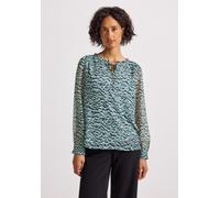 Street One - Gemusterte Chiffon-Tunika blau - Gr. - 42