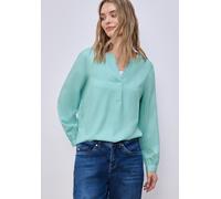 Langarmbluse STREET ONE, Damen, Gr. 42, misty mint, Stoff, 100% Viskose, unifarben, normal normal, Rundhals, Bündchen, Blusen, aus softer Viskose (62179002-42) misty mint