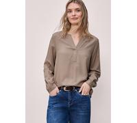 Langarmbluse STREET ONE, Damen, Gr. 42, light terra mocha, Stoff, 100% Viskose, unifarben, normal normal, Rundhals, Bündchen, Blusen, aus softer Viskose (17243862-42) light terra mocha