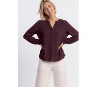 Langarmbluse STREET ONE, Damen, Gr. 42, lila (rustic rouge), Stoff, 100% Viskose, normal normal, Rundhals, Bündchen, Blusen, mit Leomuster (68521210-42) rustic rouge