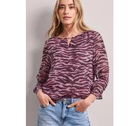 Langarmbluse STREET ONE, Damen, Gr. 42, minimal rose, Stoff, 100% Polyester, gemustert, normal normal, Rundhals, elastischer Bund, Blusen, mit 3/4 Ärmeln (13289956-42) minimal rose