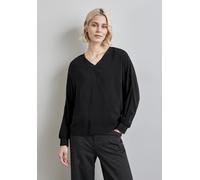 Street One Langarmbluse Dolman – 100% Viskose, V-Ausschnitt – Damen Schwarz Gr. 42
