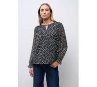 Langarmbluse STREET ONE, Damen, Gr. 42, schwarz, Stoff, Obermaterial: 100% Polyester; Futter: 100% Modal, animal-print, normal normal, Rundhals, elastischer Bund, Blusen, mit Rundhalsausschnitt (29587