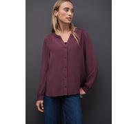 Langarmbluse STREET ONE, Damen, Gr. 44, jazz berry, Web, Obermaterial: 100% Viskose, unifarben, bequem hüftbedeckend, Rundhals, Blusen (50040011-44) jazz berry
