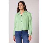 Langarmbluse STREET ONE, Damen, Gr. 44, pale mint grün, Web, 100% Baumwolle, unifarben, normal normal, V-Ausschnitt, abgesteppt, Blusen, in Cord-Optik (38806762-44) pale mint grün