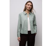 Langarmbluse STREET ONE, Damen, Gr. 44, schwarz mint grün, Web, 79% Baumwolle, 19% Polyamid, 2% Elasthan, gestreift, normal normal, V-Ausschnitt, Bündchen, Blusen, mit Brusttasche (43299032-44) schwar