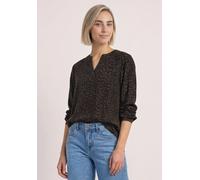 Langarmbluse STREET ONE, Damen, Gr. 46, braun (molten earth), Stoff, 100% Viskose, normal normal, Rundhals, Bündchen, Blusen, mit Leomuster (43948422-46) molten earth