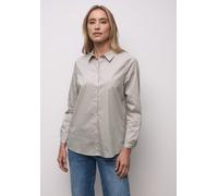 Langarmbluse STREET ONE, Damen, Gr. 46, cotton beige, Web, 79% Baumwolle, 19% Polyamid, 2% Elasthan, gestreift, normal normal, V-Ausschnitt, Bündchen, Blusen (99638528-46) cotton beige