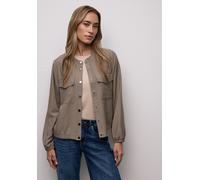 Langarmbluse STREET ONE, Damen, Gr. 46, light terra mocha, Stoff, 84% Viskose, 16% Polyamid, unifarben, klassisch normal, V-Ausschnitt, Bündchen, Blusen, mit Knopf Details (51340130-46) light terra mo